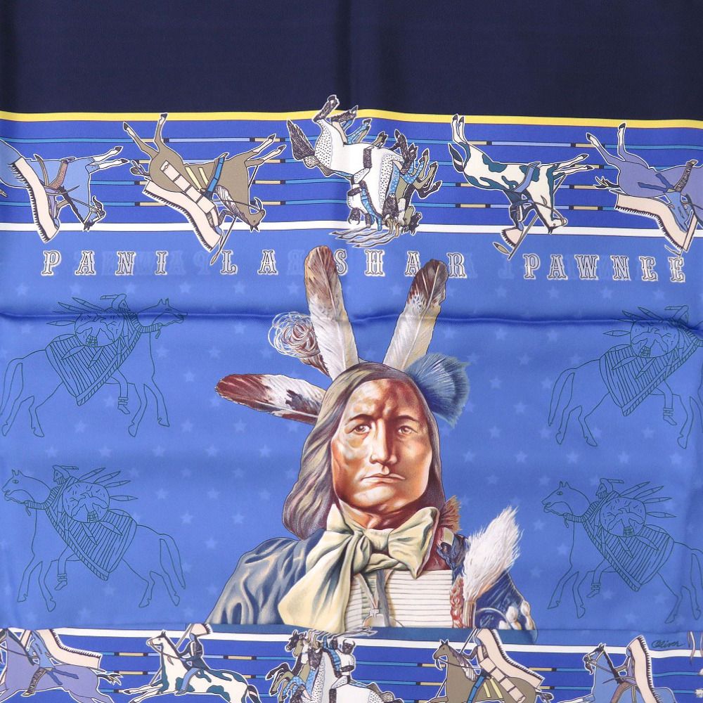 新品同様 エルメス カレ90 Pani la Shar Pawnee double face