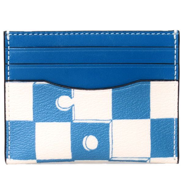 COACH コーチ スリムカードケース 定期入れ シグネチャー ブルー 青色