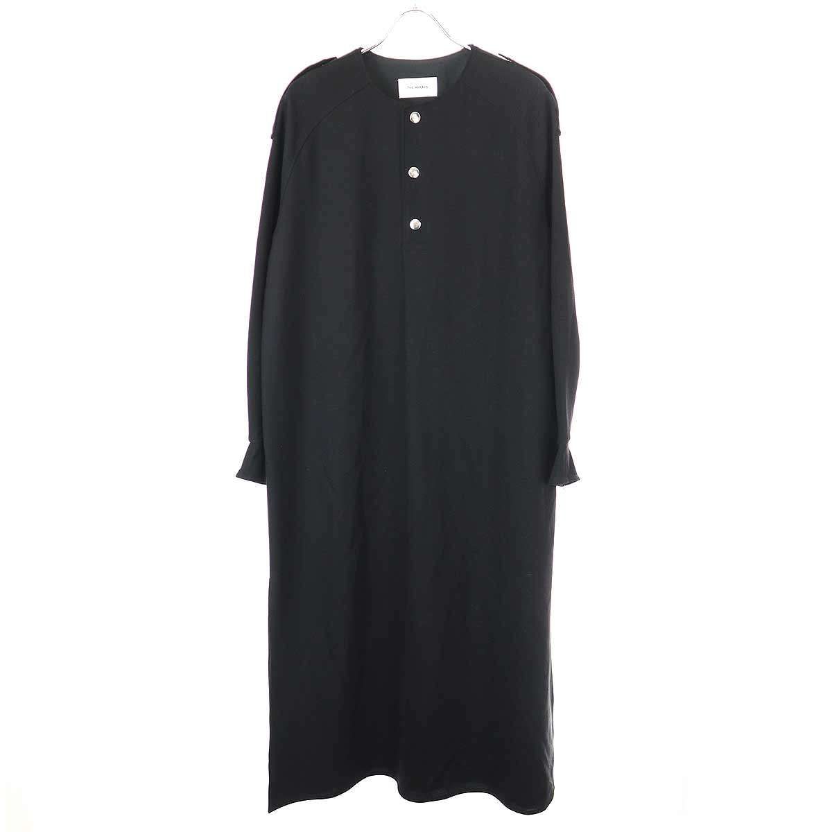 THE RERACS ザ リラクス 24SS FRONT TUCK COLLARLESS DRESS フロントタックカラーレスワンピース  24SS-RECS-441L ブラック 34 - メルカリ