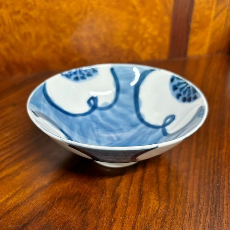 源右衛門 染付梅絵 飯茶碗 5客セット 有田焼 和食器 揃い 飯碗