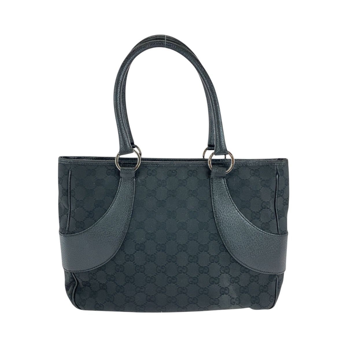 グッチ　ブラックバッグ GUCCI グッチ ブラック 黒 GGキャンバス/レザー 113011 トートバッグ