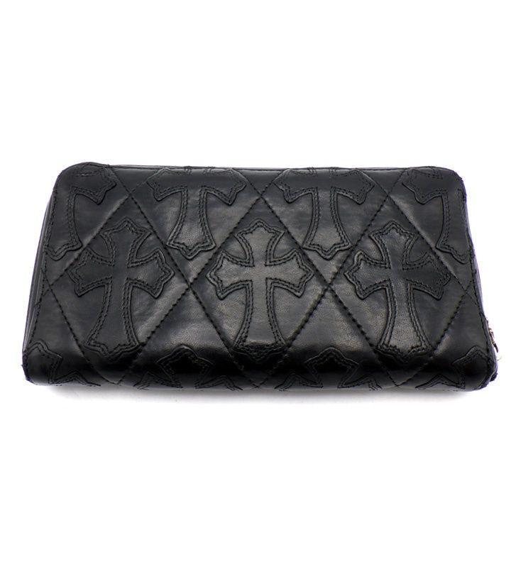 クロムハーツ REC F セメタリークロス キルティング ウォレット クロムハーツ CHROME HEARTS 【 REC F ZIP QUILTED