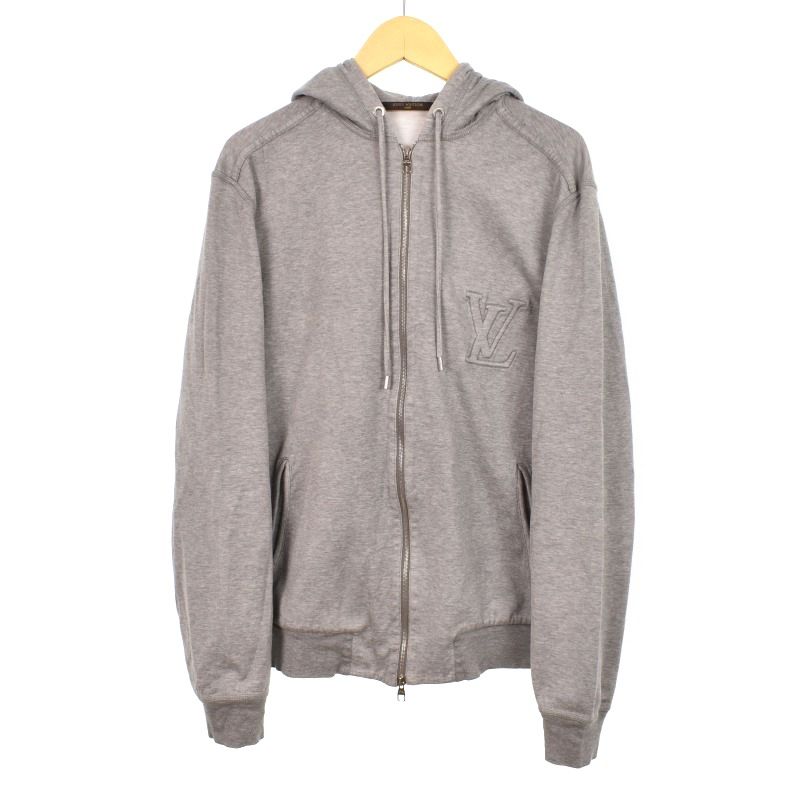 美品！LOUIS VUITTON ルイヴィトン ジップアップ フーディ グレー