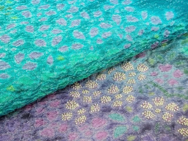 平和屋本店□極上 十日町 名門 滝泰謹製 太鼓柄袋帯 風景花文 おぼろ染  