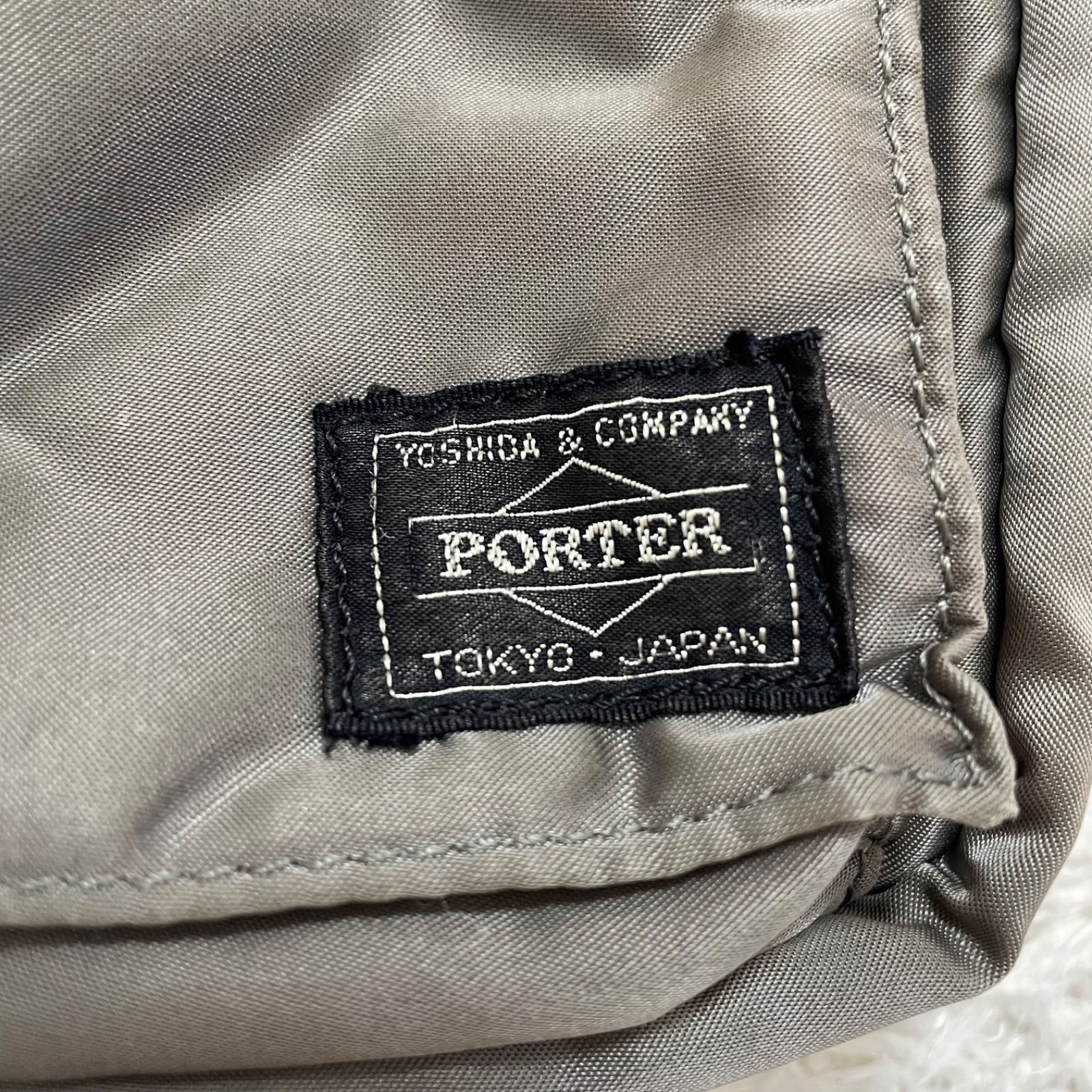 美品☆PORTERポーター タンカー 2way ショルダーバッグ シルバーグレー
