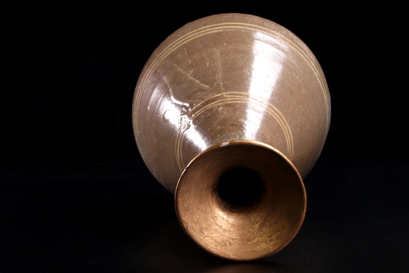 高麗時代 青磁製 環状縞文象嵌花瓶 30cm 徳利 花器 花入 朝鮮古陶 李朝