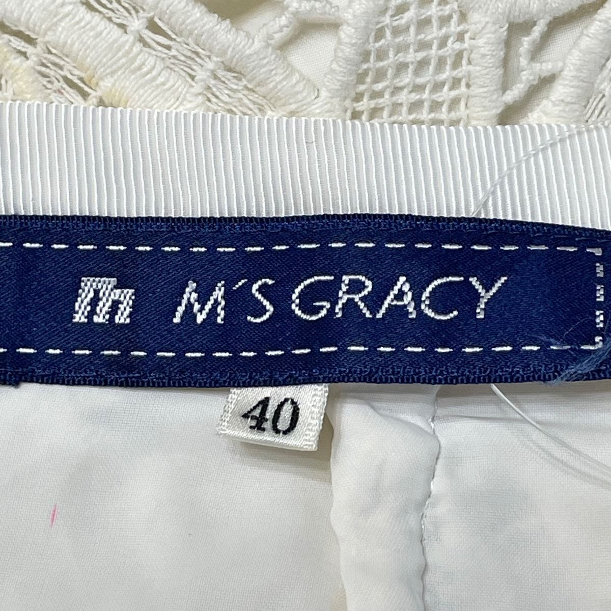 M'S GRACY(エムズグレイシー) ミニスカート サイズ40 M レディース美品  アイボリー レース/フラワー