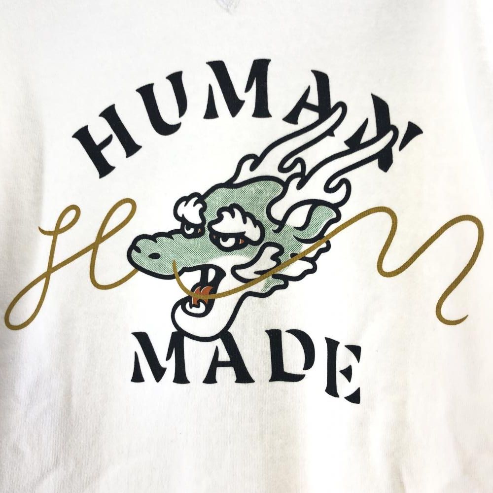 中古】HUMAN MADE Dragon Sweatshirt サイズL ホワイト HM27CS023 