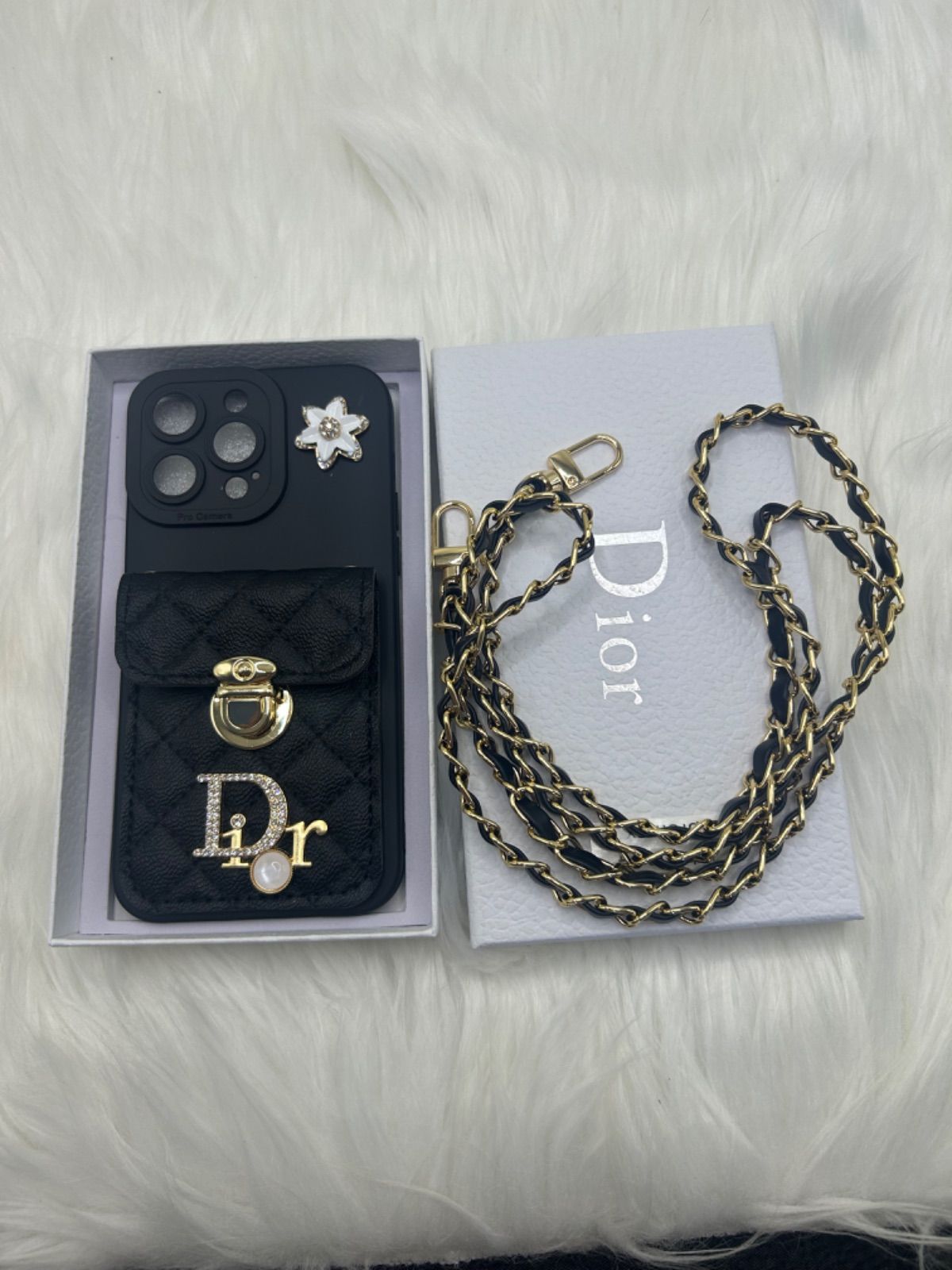 Christian Dior トロッター iPhone 14 ケースブラック 革 - メルカリ