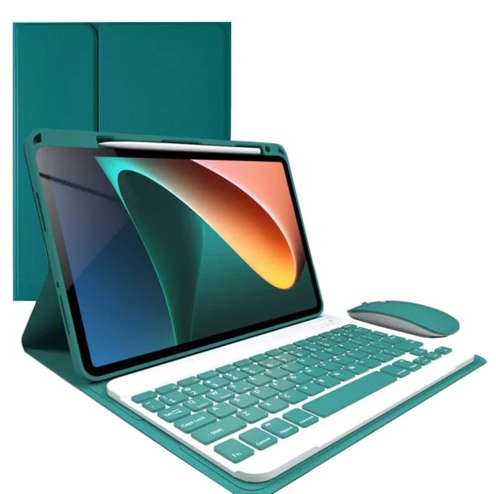 新品 2024年 iPad Air 11インチ / iPadAir5 iPadAir4 キーボードケース マウス付き 上側ペンシル収納 iPad Pro 11 第 4 3 2 1 世代 キーボード カバー マグネット 分離式 配色 カラーキーボード深緑
