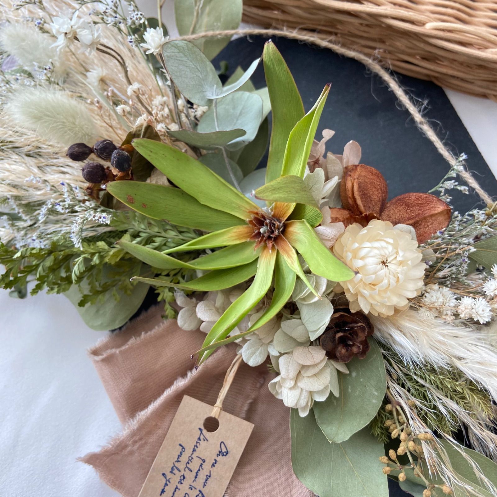 ドライフラワー　横長スワッグ　ネイティブフラワー 横長スワッグ☆ネイティブボタニカルドライフラワー