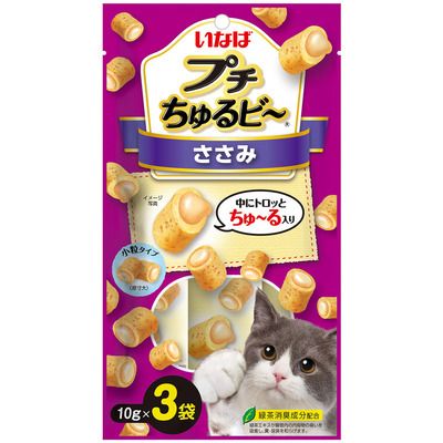 同梱不可 48個セット いなばペットフード プチちゅるビ～ささみ10g×3袋