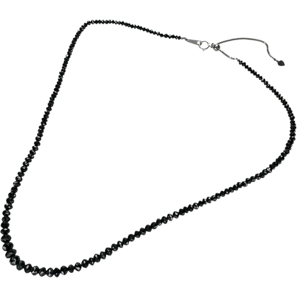K18WG 刻印あり ブラックダイアモンド 3g 100ct ミラーボールカット ブラックダイヤモンドネックレス