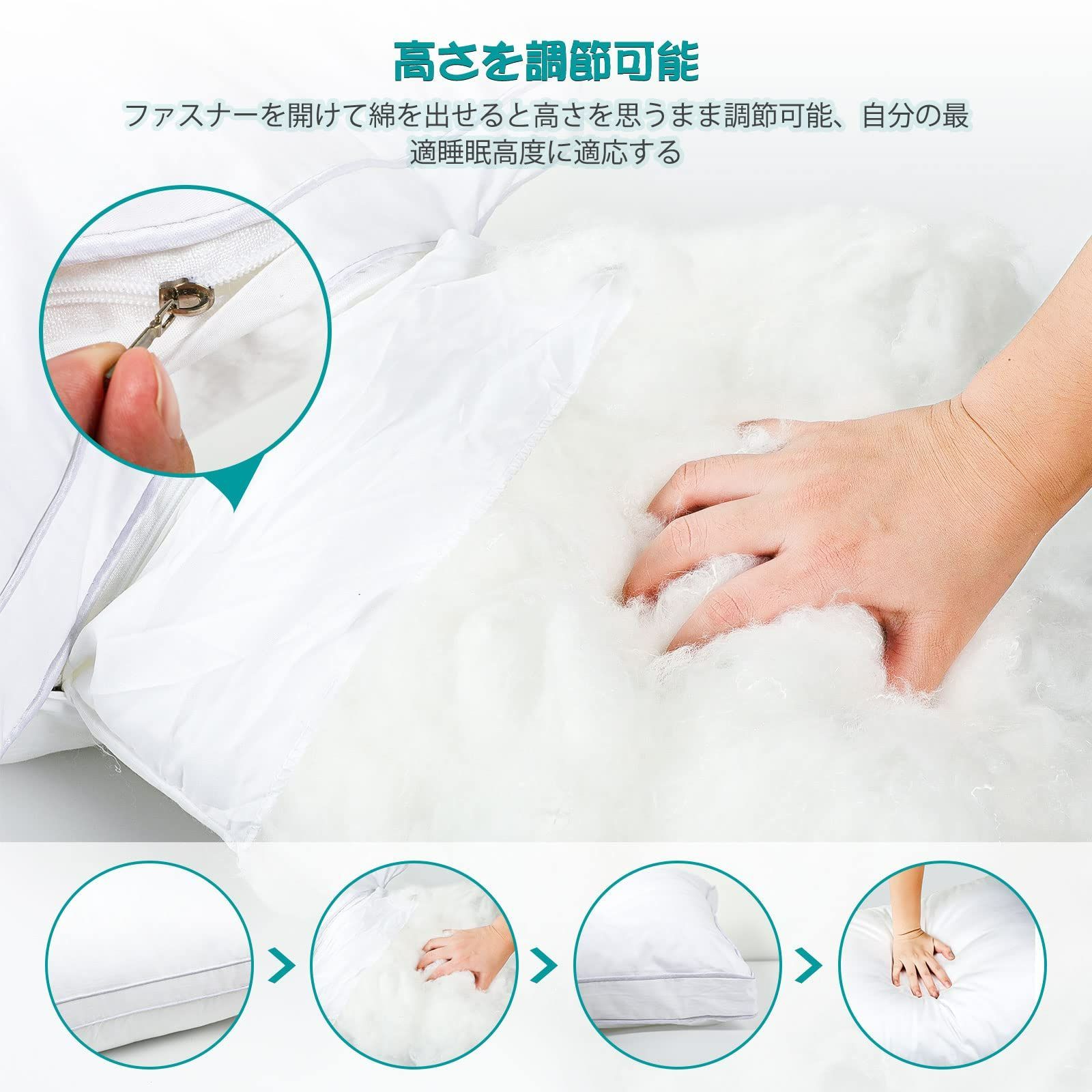 枕 カバー２枚付き まくら ホテル仕様 高反発枕 安眠 快眠 横向き対応 丸洗い