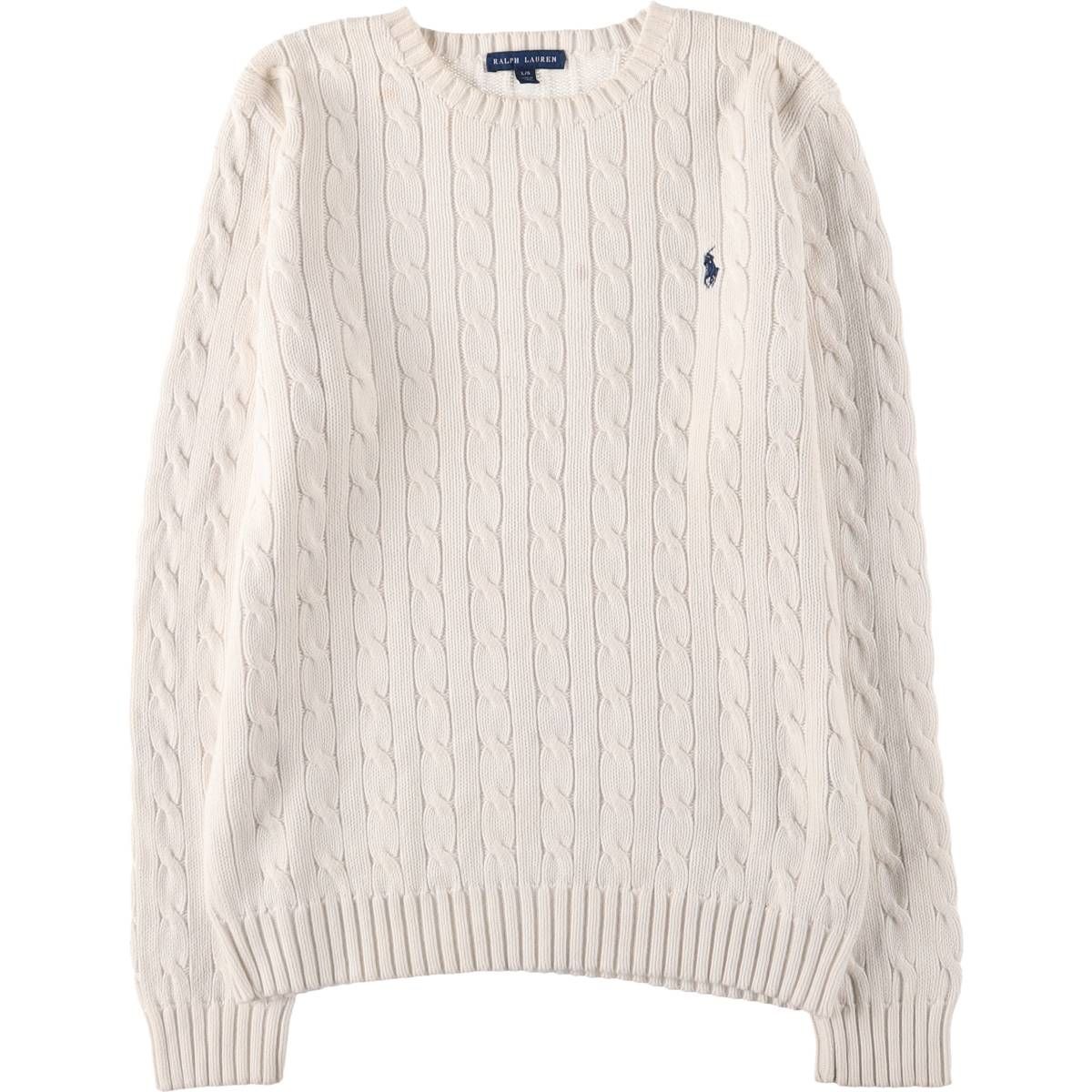 古着 ラルフローレン Ralph Lauren RALPH LAUREN ケーブル編み コットンニットセーター レディースL相当|eaa583163