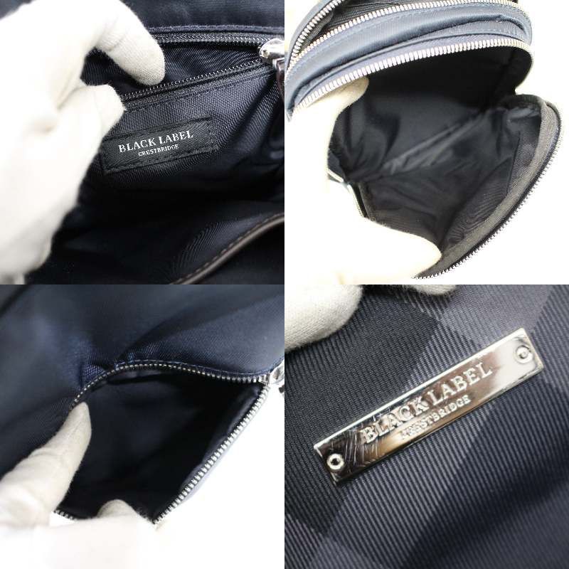 S024)【美品】BLACK LABEL CRESTBRIDGE ボディバッグ ネイビー