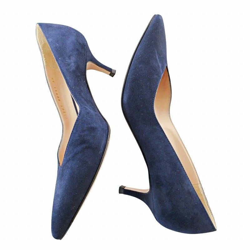 ジャンヴィトロッシ Gianvito Rossi スウェード パンプス ポイン
