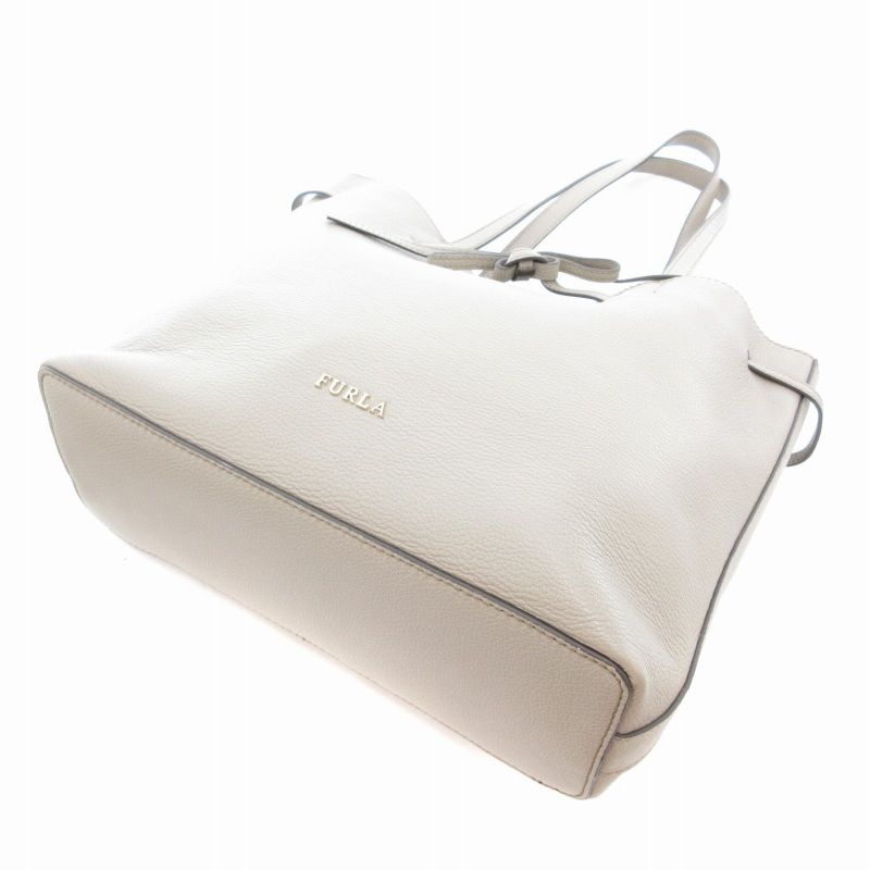 ✨️大特価✨️ フルラ コスタンザ トートバッグ 肩掛け シボ革 グレージュ フルラ FURLA 美品 コスタンザ トートバッグ レザー グレージュ