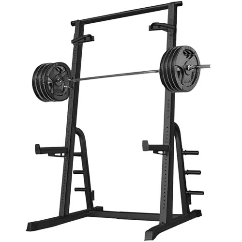 BARWING バーウィング 横幅調節機能搭載＆48段階×3cmの高さ調節 ハーフラック パワーラック バーベルスタンド ベンチプレスラック スミスマシン ぶら下がり健康器 懸垂マシン 筋トレ マット コンパクト シャフトラック セーフテ a46a0f2a