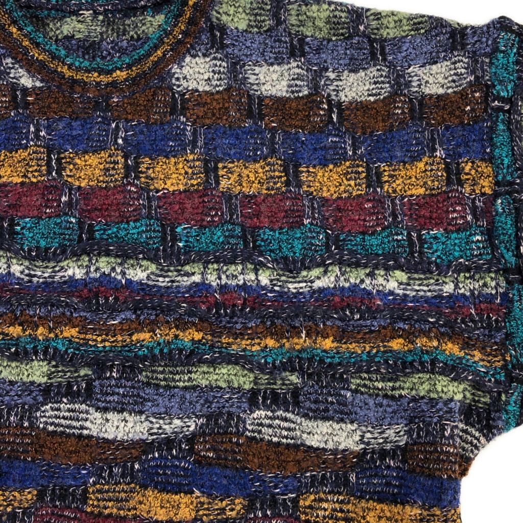 イタリア製 ユーロ 古着 マルチカラー ウール ニット カーディガン 菅田将暉 イタリア製 ユーロ 古着 マルチカラー ウール ニット カーディガン