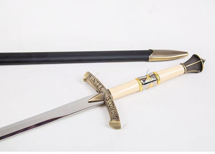 中世十字剣 片手西洋剣 炭素鋼刃 × 合金ゴールドメッキ装具 全長