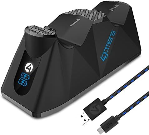4Gamers SP-C100 ツイン充電ドック 2Mプレイ-充電ケーブル付き PS4対応