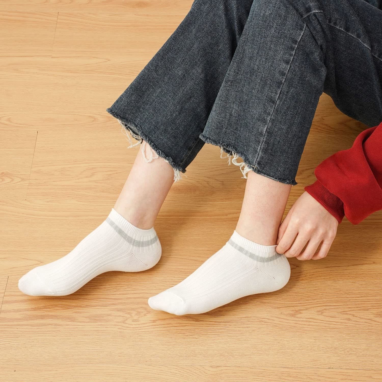 くるぶし 夏 綿 ショートソックス 夏用 レディース 女性 くつした スポーツ ソックス 夏用 薄手 靴下 おしゃれ くるぶしソックス 脱げにくい 蒸れない靴下 スニーカー22-25cm 5足セット