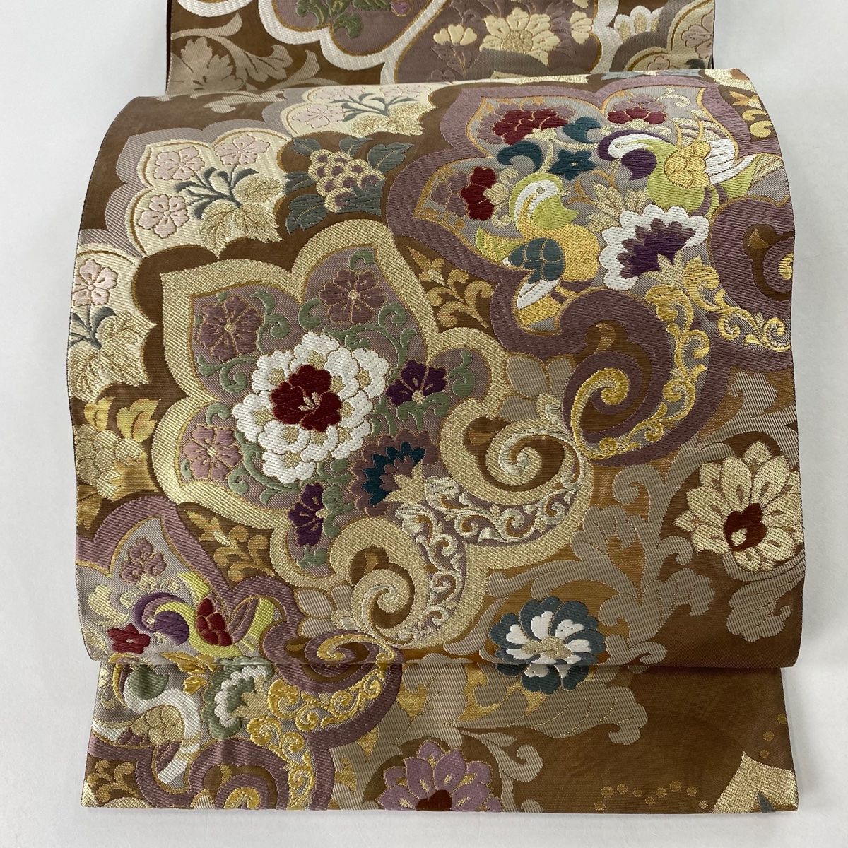 袋帯 秀品 花唐草 草花 唐織 箔 茶色 六通 正絹 【中古】 - メルカリ