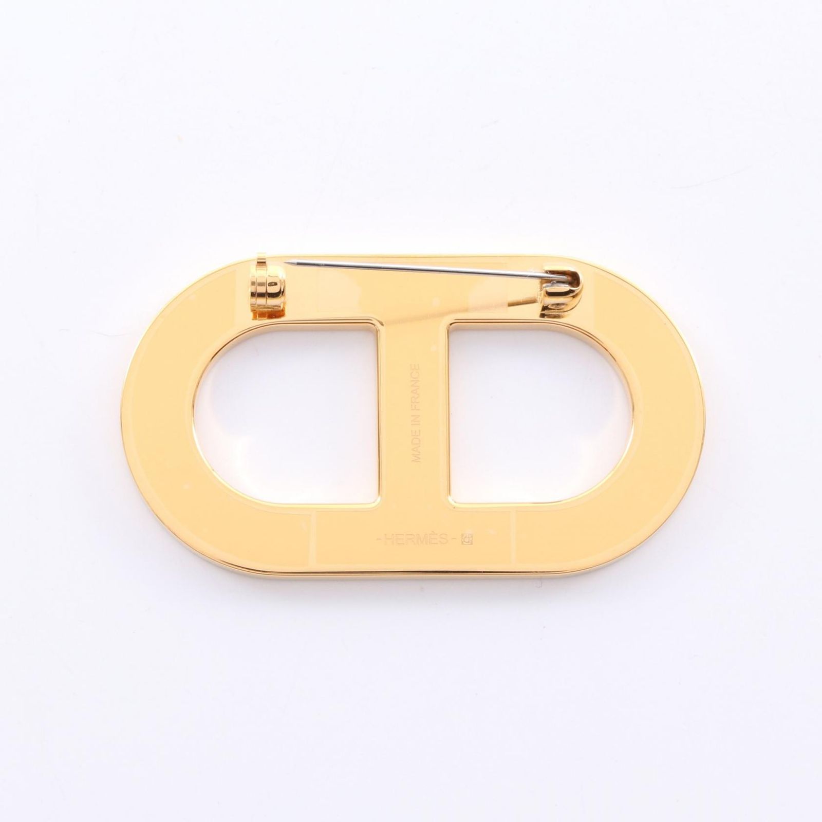 エルメス HERMES ブローチ シェーヌダンクル エトゥープ GP（ゴールド  