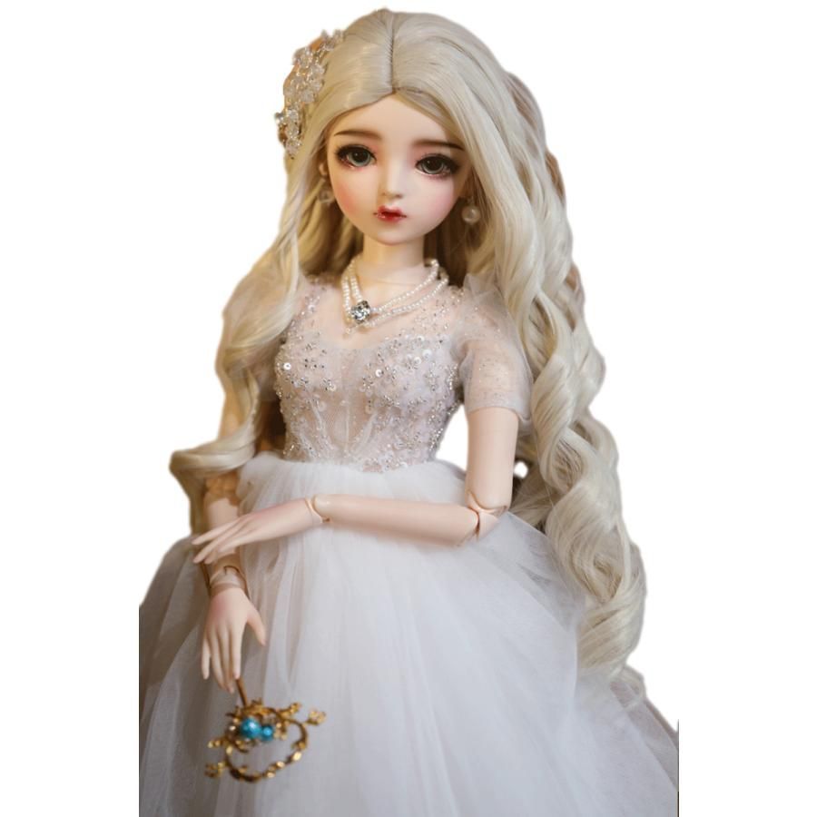 1|3 BJD 球体関節人形 ドール 可動ボディ BJD人形 60cm エレガント ウェディングドレス 本体＋ウィッグ＋アイ＋顔メイク 衣装 髪飾り ネッ