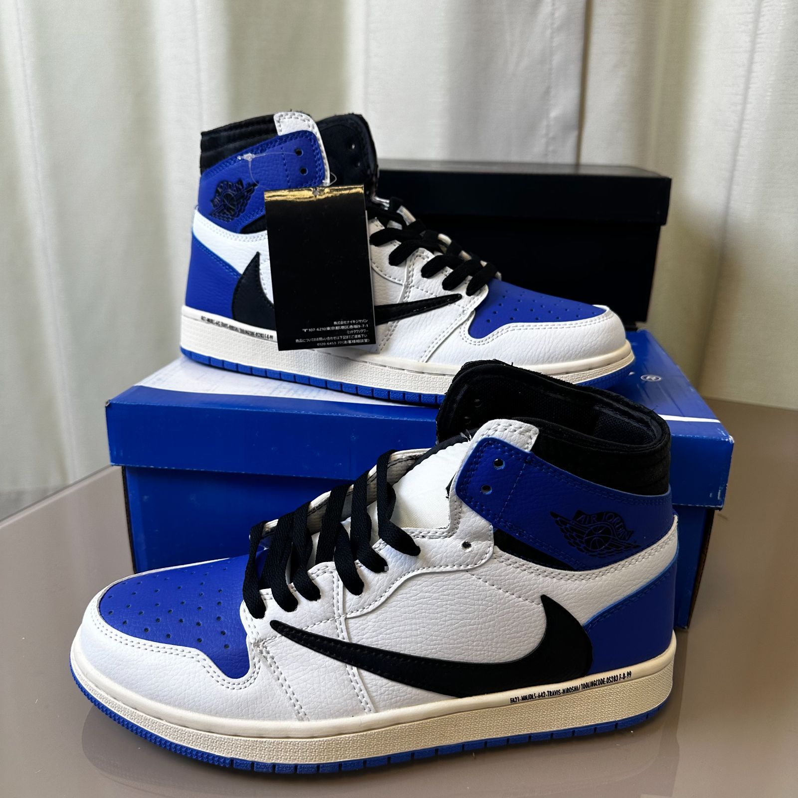 新品 トラヴィス・スコット x フラグメント x エア ジョーダン 1 ハイ OG SP ミリタリー ブルー Travis Scott x Fragment x Air Jordan 1 High OG SP "Military Blue"