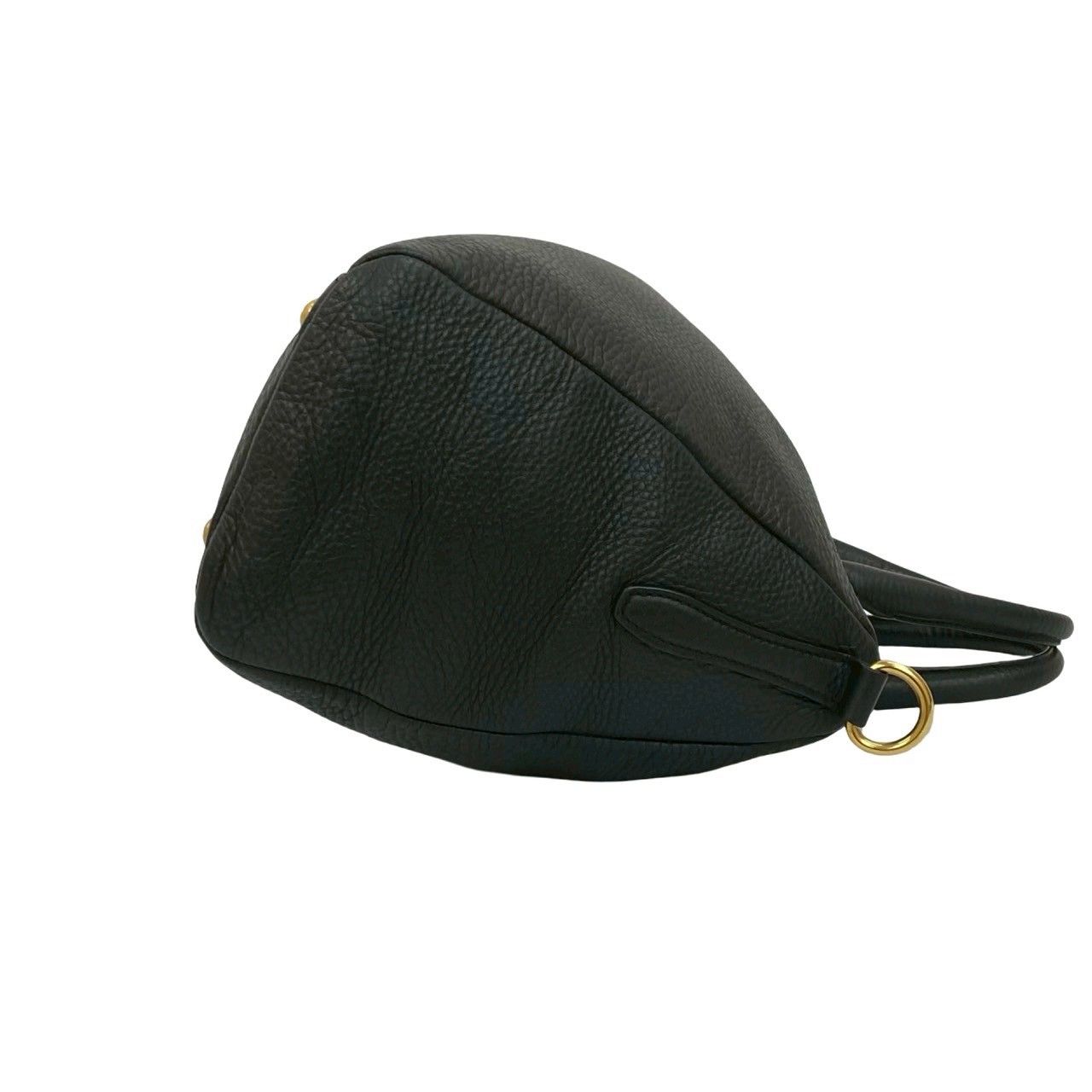 極 美品 希少品 PRADA プラダ ロゴ ゴールド 金具 レザー 本革