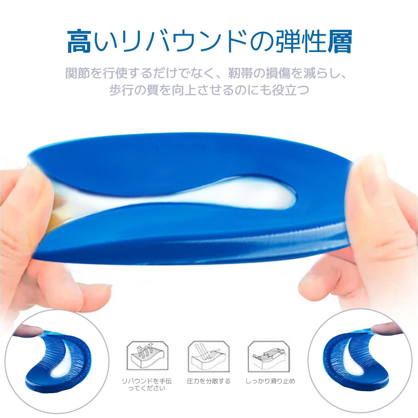 かかと クッション U字型ヒールインソール スパーゲルクッション 足底