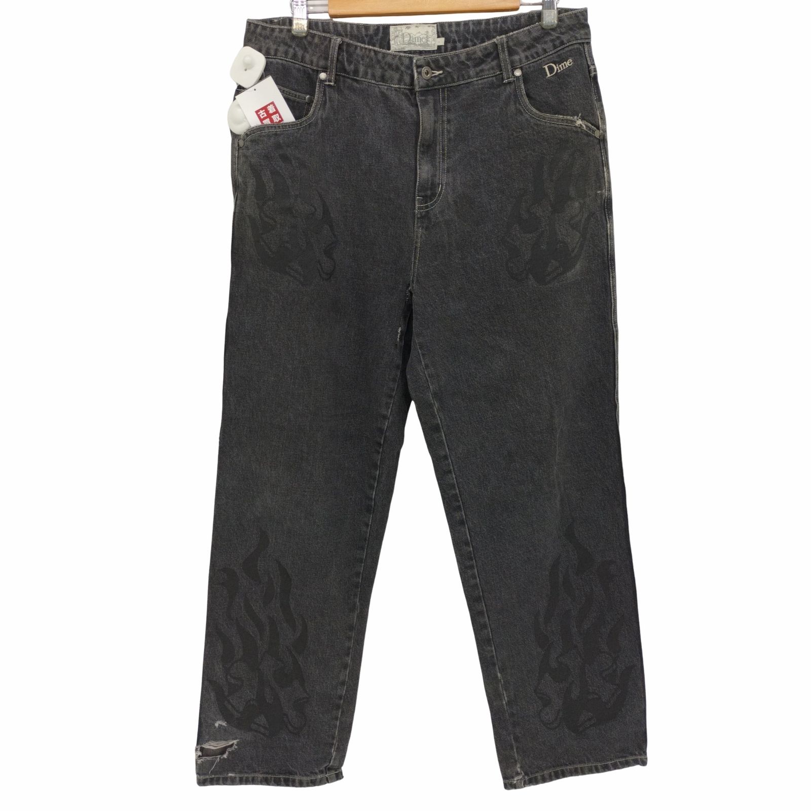 ダイム Dime FLAMEPUZZ RELAXED DENIM PANTS  BLACK WASHED ブラック デニム パンツ メンズ JPN：L