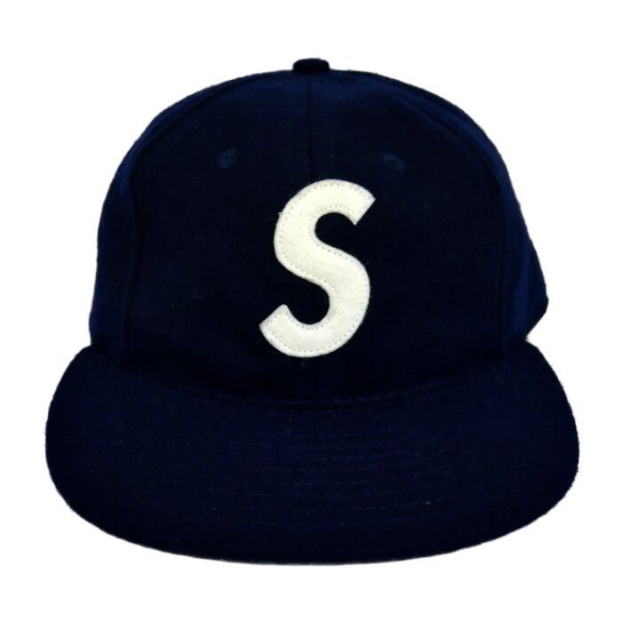 Supreme×EBBETS FIELD FLANNELS エベッツフィールド 正規 23SS S Logo Fitted 6-Panel Cap Sロゴ 6パネルキャップ Navy ネイビー 紺 7 1|4