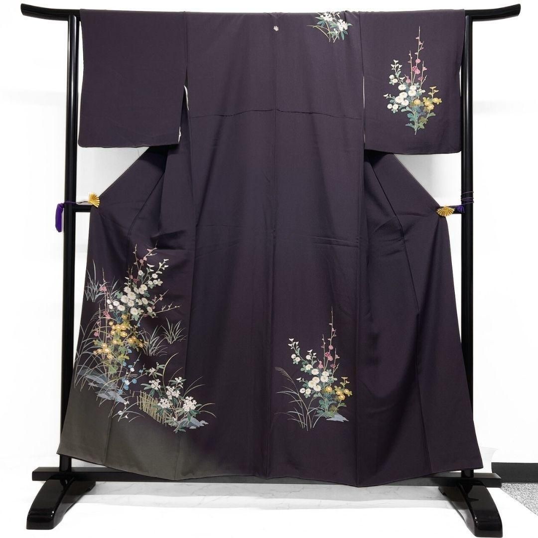 友禅 菊花 桜花 撫子 花模様 付け下げ 桐紋 着物 102a p - メルカリ