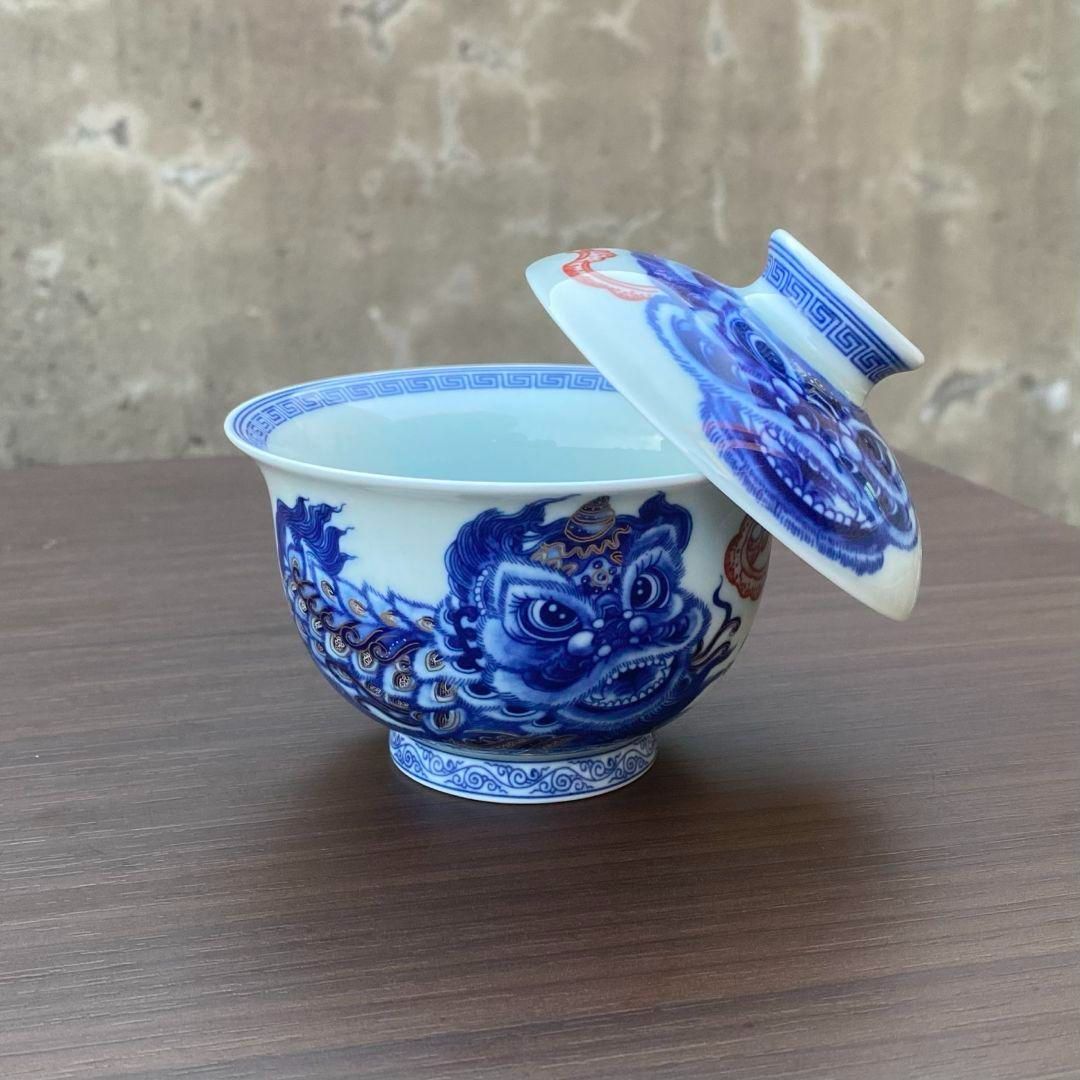 景徳鎮 青花釉里紅三才蓋碗 茶碗 煎茶器 未使用品 Amazon.com | 千里江山三才盖碗茶杯tea cup 家用中式草木灰