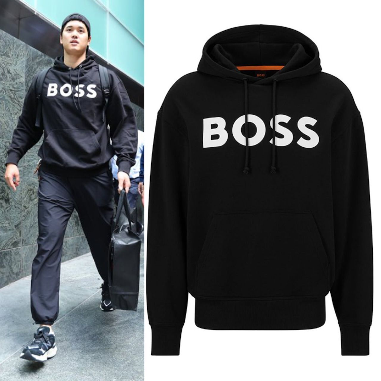 【新品】HUGO BOSS 大谷翔平着用モデル パーカー ブラック Mサイズ 大谷翔平 着用 HUGO BOSS ロゴ パーカー - メルカリ