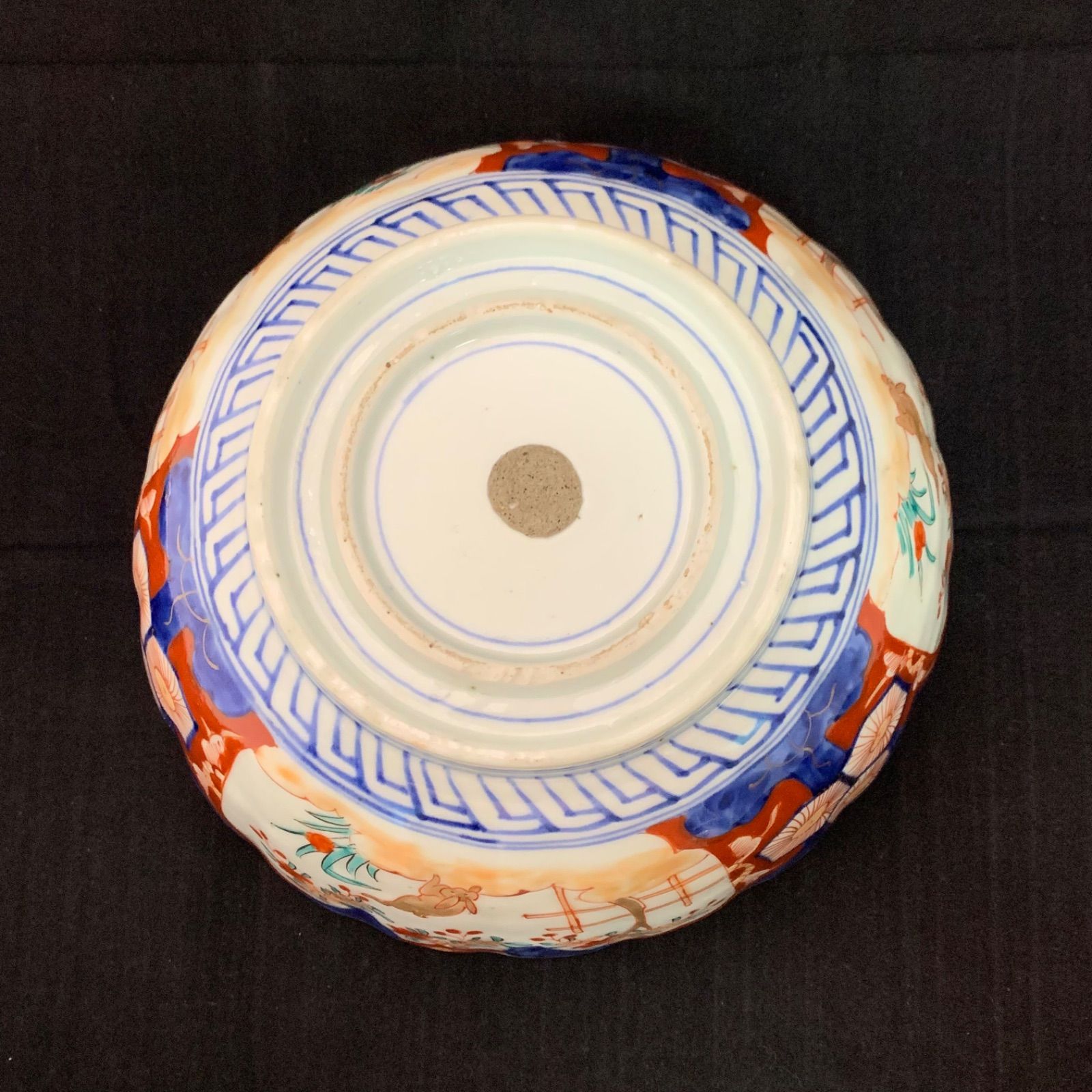骨董 古伊万里 三っ丼 大中小 鉢 染め付け 花と鳥 二重高台 器 骨董 古伊万里 三っ丼 大中小 鉢 染め付け 花と鳥 二重高台 器