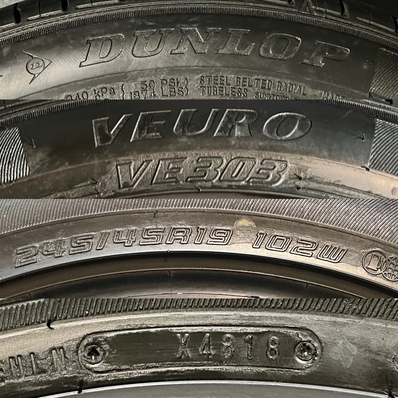 2018年製 約8分山 ダンロップ DUNLOP ビューロ VEURO VE303 245|45R19 2本 送料無料 h_572 TRITUETUBI_COM