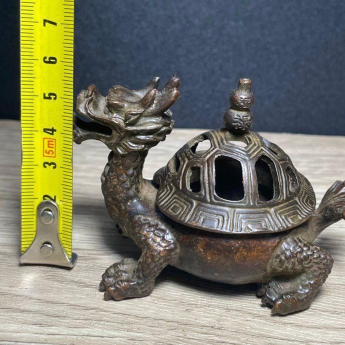 銅器 竜亀香炉 茶道香炉 香道具 装飾品 工芸品 置物 九龍香炉 茶道具