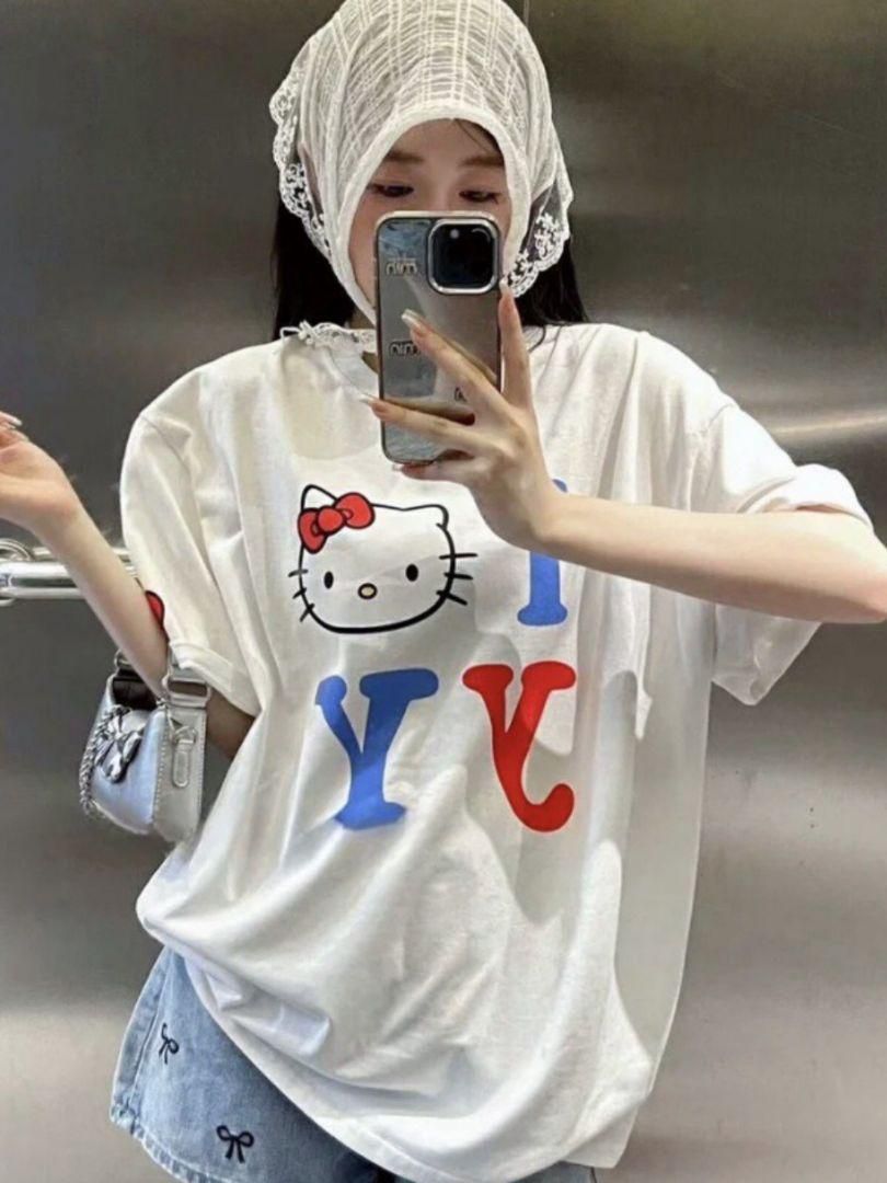 韓国ファッション  OPEN × Hello Kitty Tシャツ ホワイト