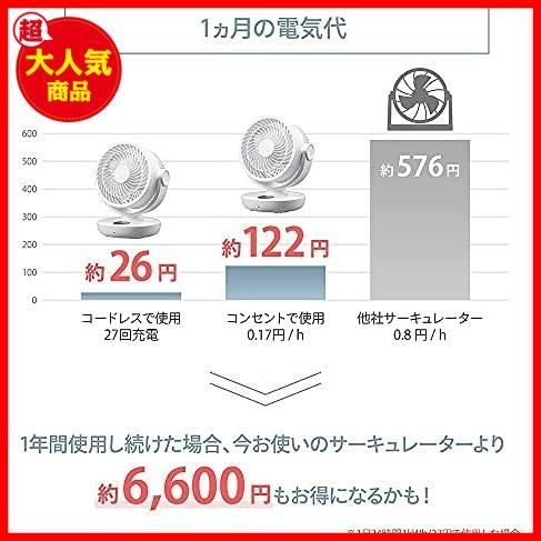 Yoitas コードレス サーキュレーター [電気代わずか1円→約27H連続稼働