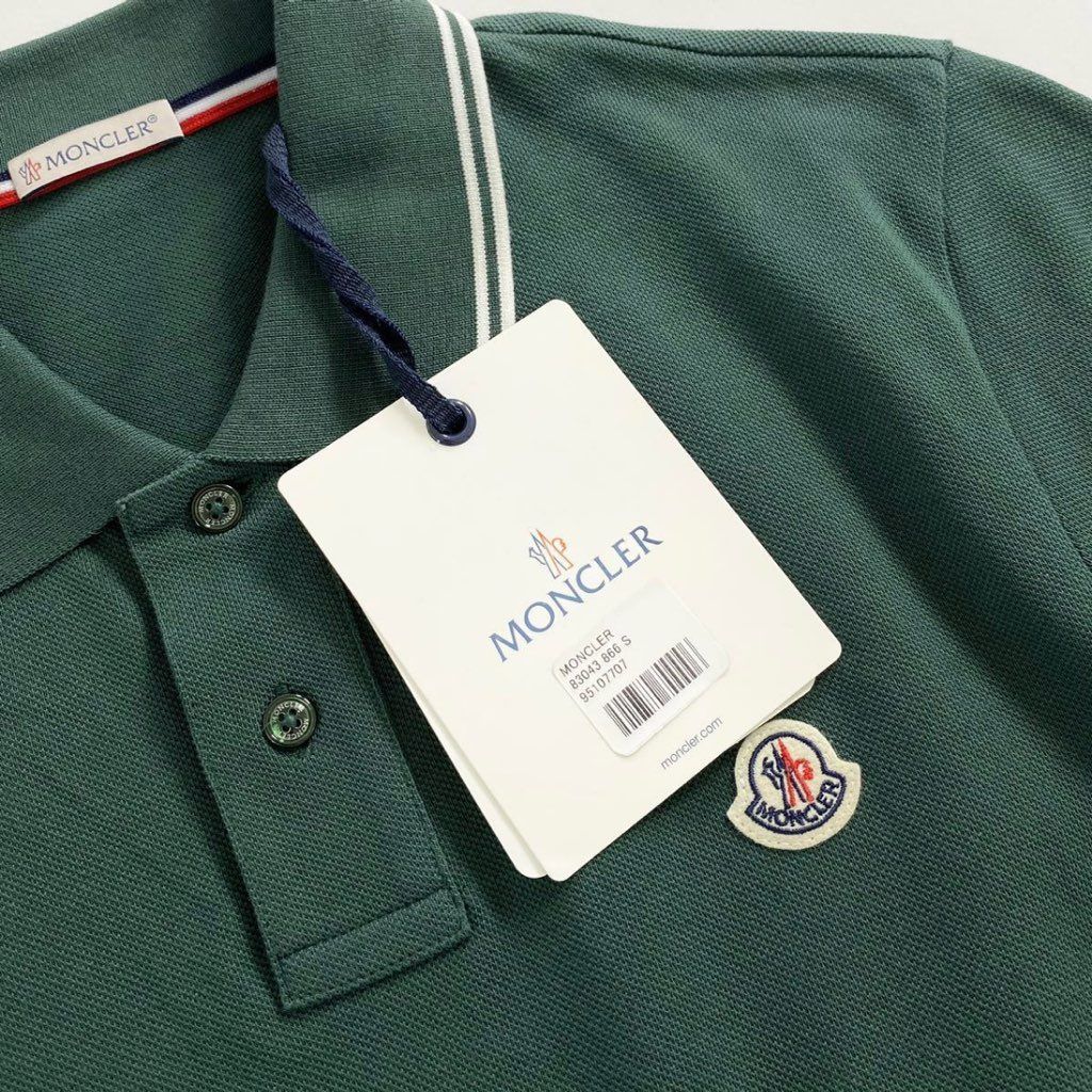 7e19-12 タグ付 MONCLER モンクレール ロゴワッペンポロシャツ サイズS