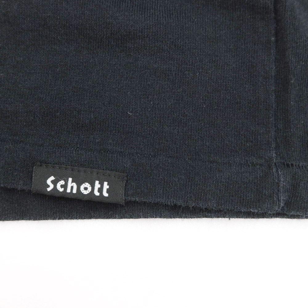 【中古】ショット schott コットン クルーネック 半袖Ｔシャツ ブラック【サイズM】【メンズ】