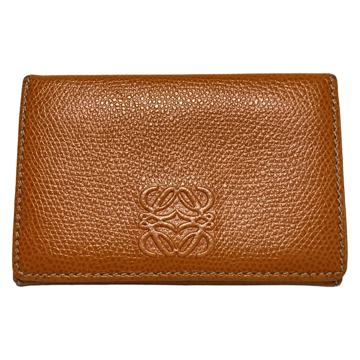 LOEWE ロエベ 名刺入れ - オレンジ 型押し加工 レザー