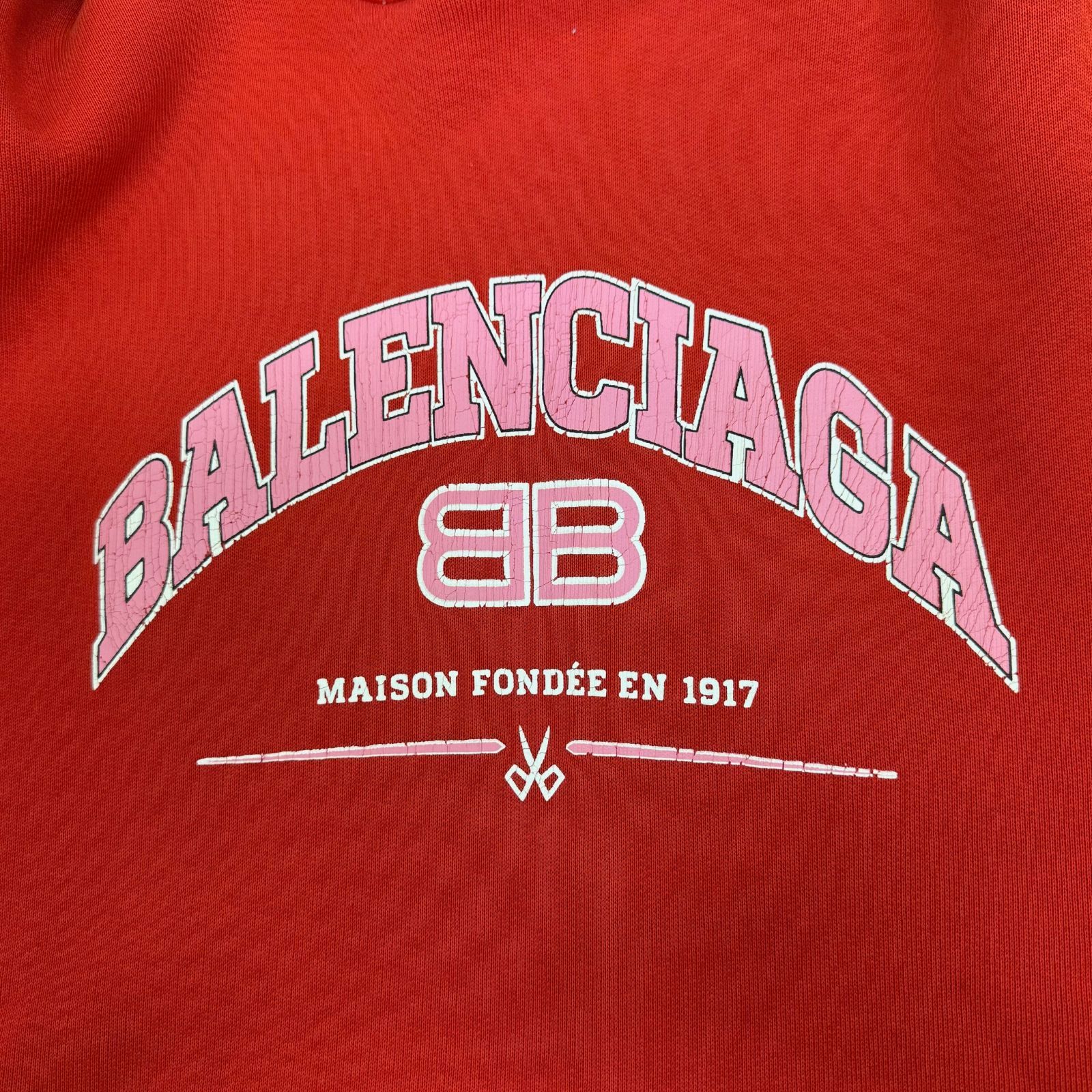 国内正規 BALENCIAGA カレッジロゴ BB プリント スウェット フーディー 
