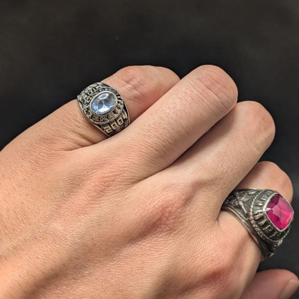 ヴィンテージ カレッジリング スターリング シルバー 10k HPHS 11号 ヴィンテージ カレッジリング スターリング シルバー 10k HPHS 11号