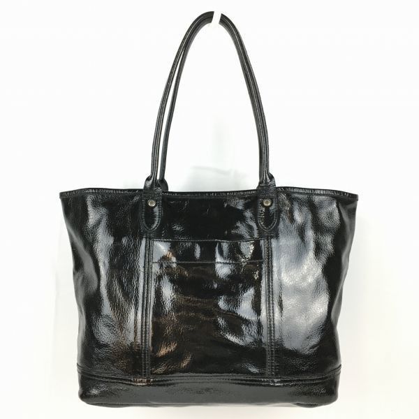 LONG CHAMP/ロンシャン トートバッグ〈黒/BLACK〉エナメル加工/bag〕菅 