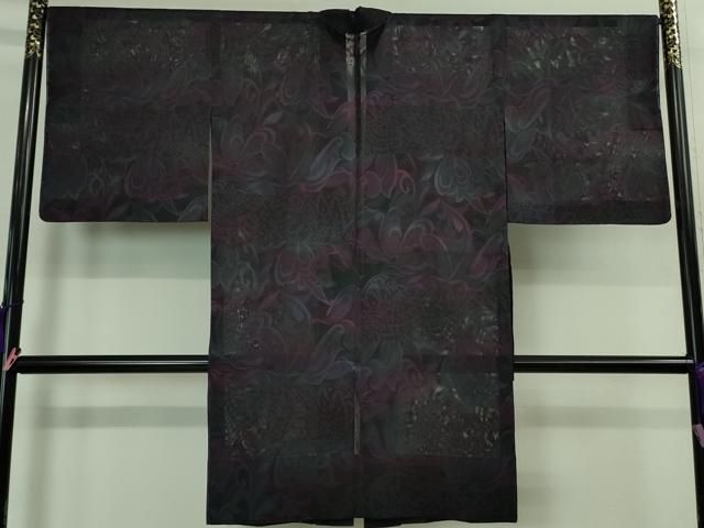 平和屋着物 上 西陣きもの會 道中着 スリーシーズン 春夏秋 塵除け ロング丈 御召機 紋紗 変わり段紋 証紙付き ♥ DZAA9113kh5